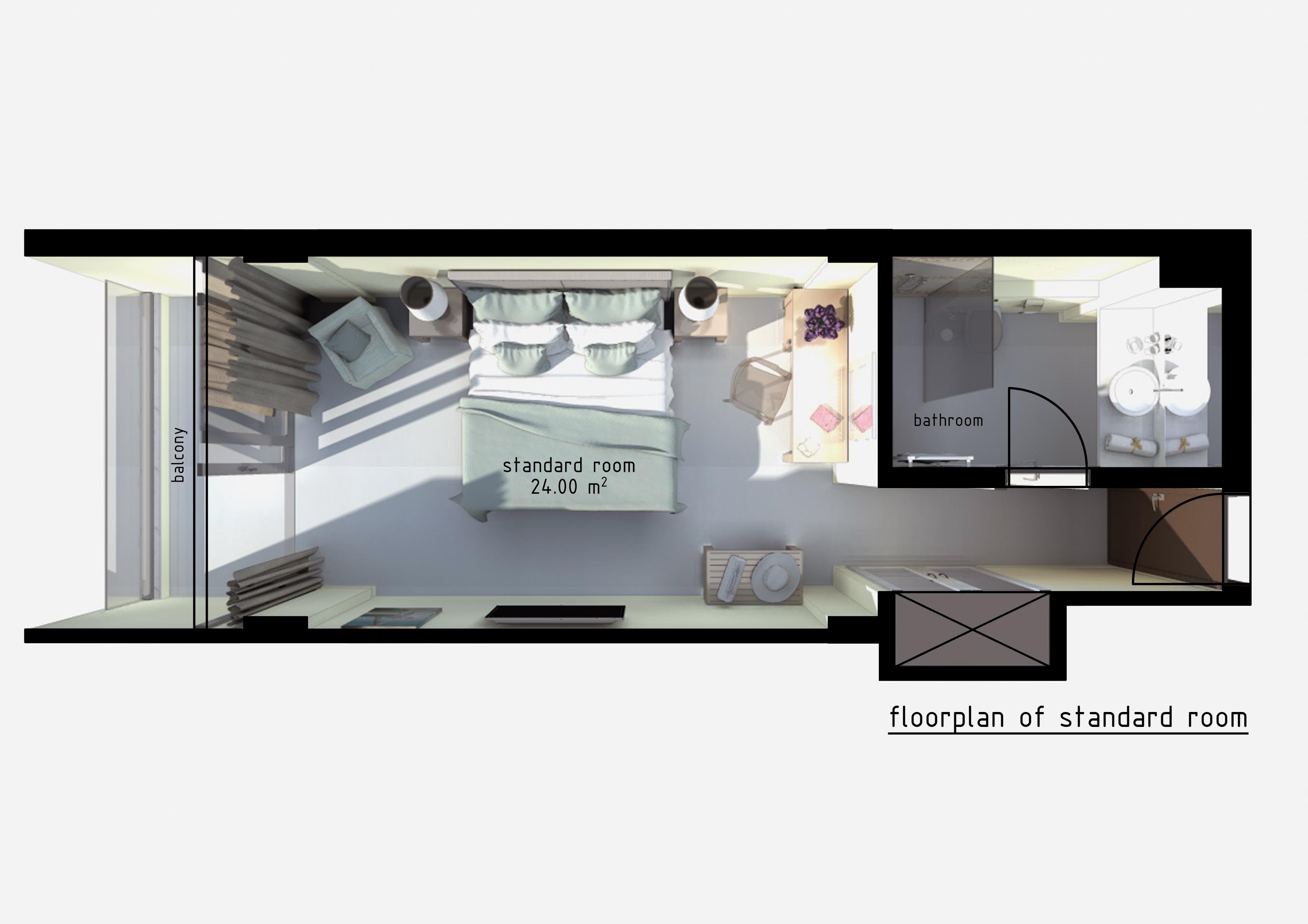 Rodostamo Hotel & Spa- Adults Friendly Kommeno  Exterior foto Floorplan of a standard room